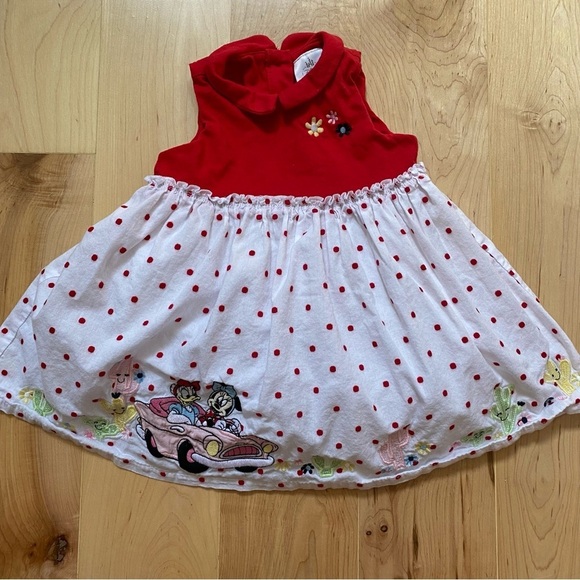 Disney Store Embroidered Minnie and Mickey Polka Dot Tank Dress with Bloomers - Picture 5 of 11